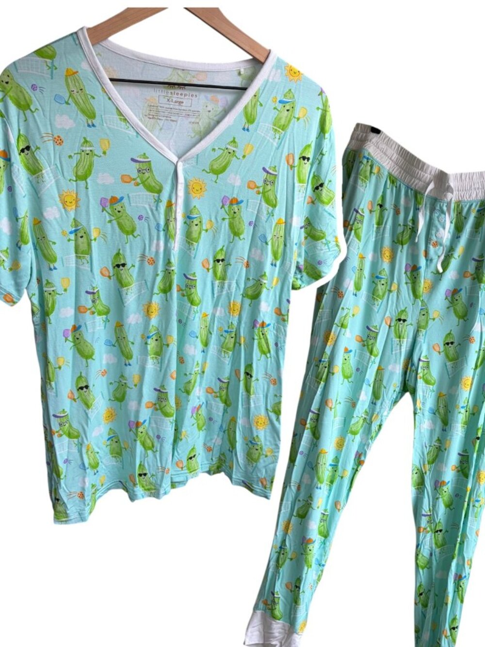 Little Sleepies Pickle Power Pajama Set Womens Size XL